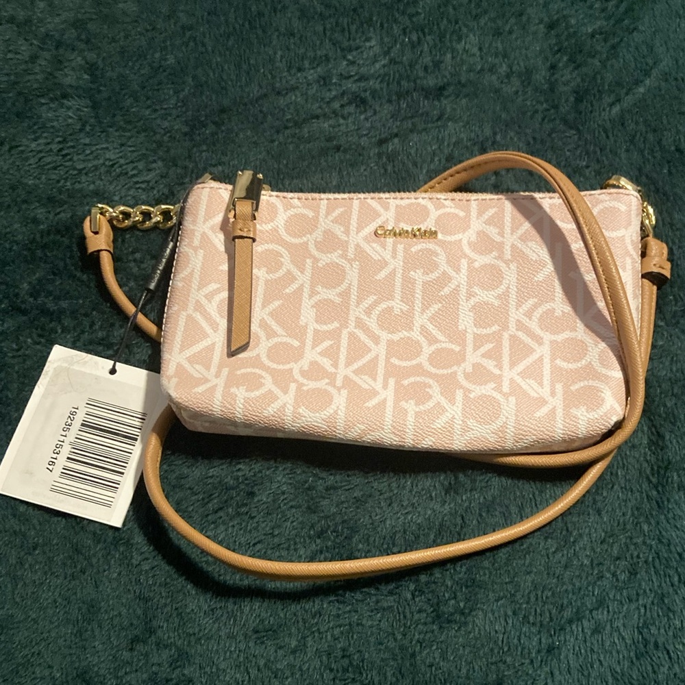 NWT CALVIN KLEIN Gold Hardware HAYDEN CK Logo Bag